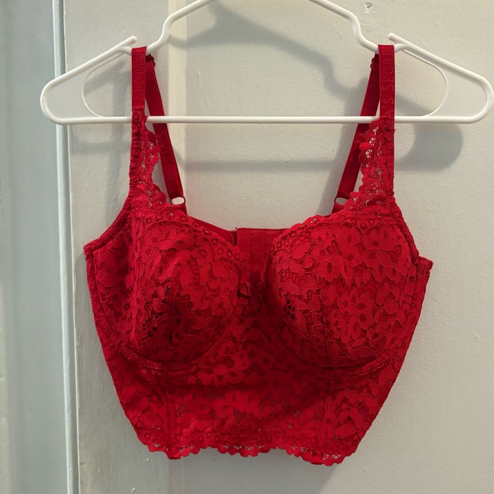 Victoria's Secret | Red Lace Corset Top Sz 36DD